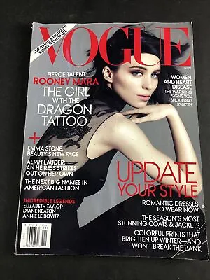 VOGUE Magazine November 2011 Featuring Mara Rooney - Girl With The Dragon Tattoo • $10.90