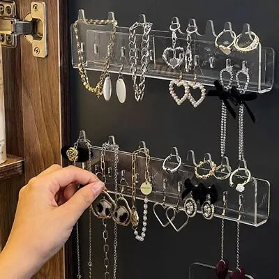 Jewerly Storage Rack Earring Necklace Hanger Holders Wall Mounted Display Stand • $15.80