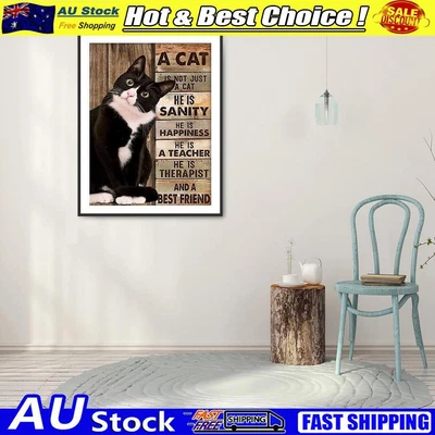 $11.59 • Buy DIY Full Round Drill Diamond Painting 5D Letters Cat Poster Kit (B3873)