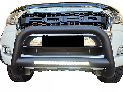 Black Nudge Bar 100W LED Light Bumper Guard Suitable For Ford Ranger 2011-22 PX • $399.95