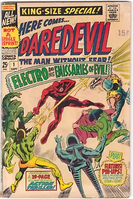 DAREDEVIL #1 Annual SILVER AGE Marvel Comic Book ELECTRO GLADIATOR 60’s Vintage • $35