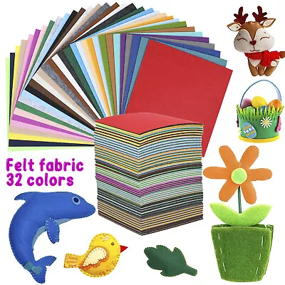 200Pcs Felt Fabric 32 Colors Felt Sheets Set 6 Inch/4 Inch DIY Sewing WaDFi • $16.79