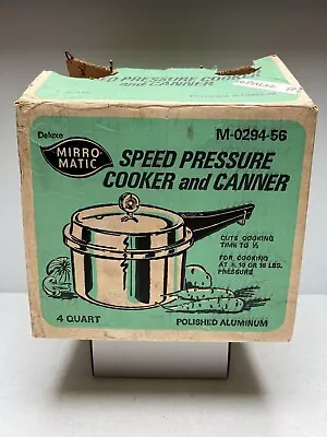 Vintage ‘76 Deluxe Mirro Matic 4 Quart M-0294-56 Aluminum Pressure Cooker Canner • $64