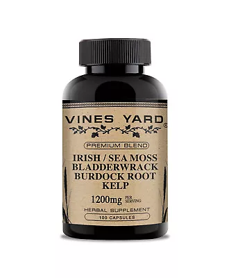 Vines Yard® Sea MossIrish Moss Bladderwrack Burdock Root Kelp (100capsules)  • $24.95