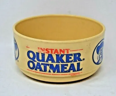 Vintage 1988 Instant Quaker Oatmeal Plastic Cereal Bowl Yellow Red Blue Letters • $11.69