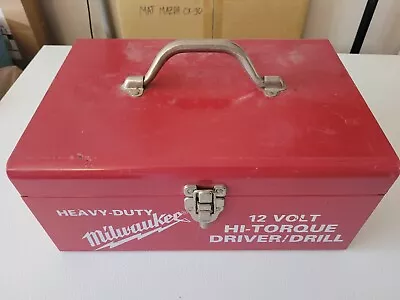 Vintage Milwaukee Heavy Duty 12V HI-Torque Driver/Drill Metal Tool Box Only • $39.98