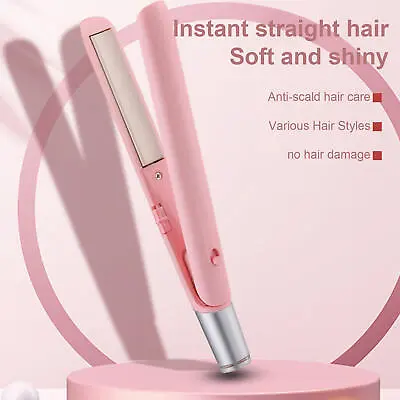 Mini Flat Iron | Rechargeable 2 In 1 Cordless Hair Curler Hair Straightener  • $15.79
