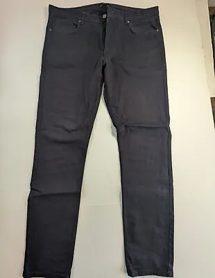 H&M Skinny Fit Stretch Black Skinny Leg Mens Size 36 Jeans Zip Fly Pant 5 Pocket • $15.99
