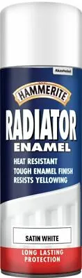 Hammerite Radiator Enamel Aero Satin Spray - White 400ml • £12