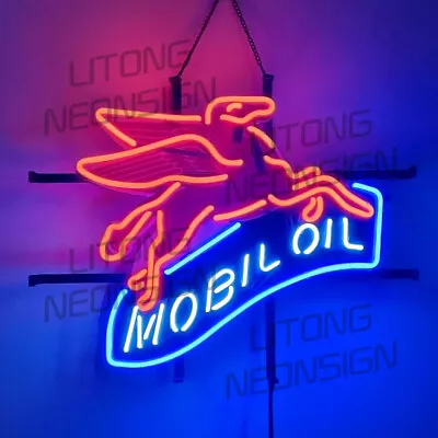 Mobil Oil Gas Gasoline Neon Signs For Gas Station Store Garage Wall Decor 19x15 • $141