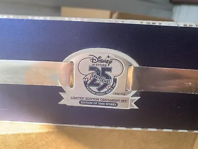 D23~Limited Edition~25th Anniversary~7 SILVER Trim ORNAMENTS~NWT~Disney Store • $175