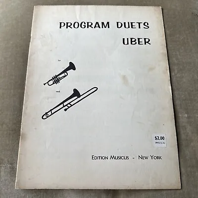 DAVID UBER Program Duets Trombone Trumpet 7 Duets 1960 Vintage Sheet Music • $15.50
