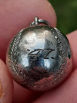 Post WWII Vintage 1947 Sterling Silver High School Baseball Pendant Ball Charm • $39.99