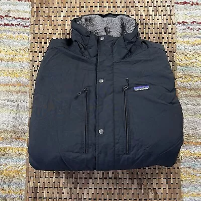 Patagonia Isthmus Sherpa Lined Full Zip Jacket Black Men’s Size Large L • $134.95