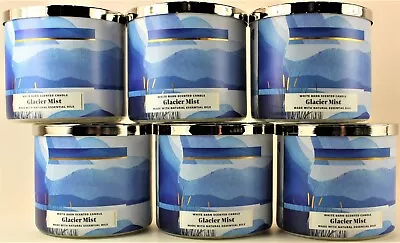 QTY 6 - Bath & Body Works White Barn GLACIER MIST 3 Wick 14.5 Oz Scented Candle • $89.97