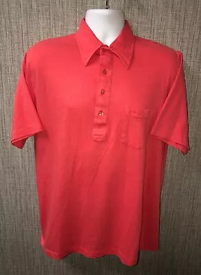 Lily Dache Mens CORAL Cotton Polyester Golf Polo Shirt Size L • $14.99