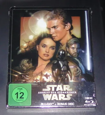 Star Wars Angriff Der Klonkrieger Doppel Blu Ray Limitierte Steelbook Neu & Ovp • £22.55