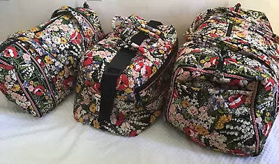 Vera Bradley 3 Piece Travel Luggage Set Poppy Fields Fabric • $140