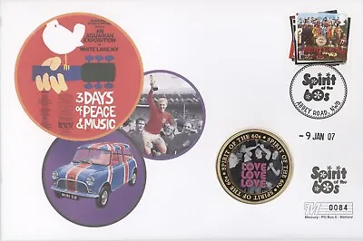£6.99 • Buy 2007 Spirit Of The 60s Coin BEATLEMANIA Medallion First Day Cover