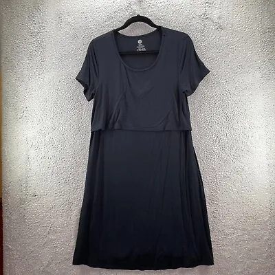 $17.56 • Buy Kindred Bravely Dress Women's Size M Black Bamboo A-Line Stretch Feminine