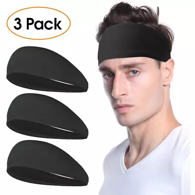 3Pcs Sweatbands Sports Headband For Men Women Moisture Wicking Hairband Athletic • $10.98