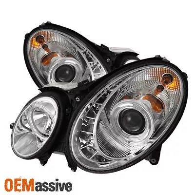 Fits 03-06 Benz W211 E-Class Chrome DRL Daylight LED Strip Projector Headlights • $318.99