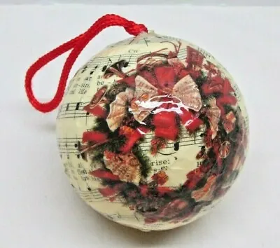 Vintage Christmas Ornament Victorian Decoupage Ball Sheet Music • $6