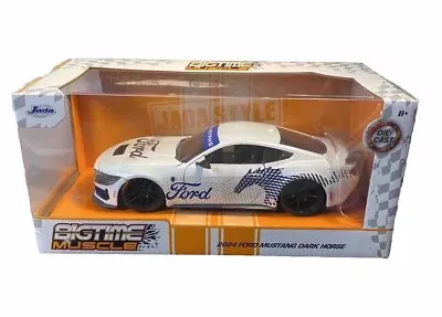 2024 Ford Mustang Dark Horse White 1/24 Diecast Model Car By Jada 35279 • $29.99