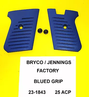 Jennings Bryco J-25 .5 ACP. NEW Factory Blue Grips With Black Screws NOS • $30