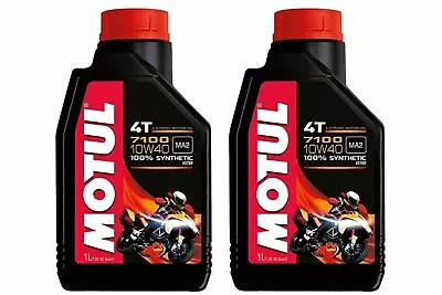 Motul 104091 7100 Ester 4T Synthetic 10W-40 Petrol Engine Oil For Bikes 1L Qty 2 • $31.95