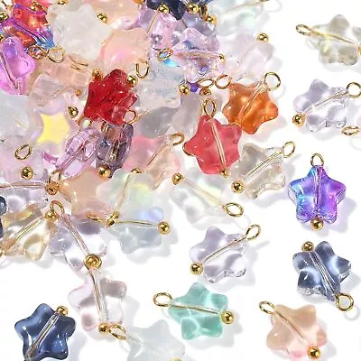 100x Crystal Star Charms Pendants For Jewelry Making Necklace Earrings Accessory • $8.54