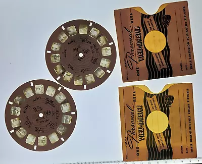 RARE Personal Reel Mounts B&W March Of Dimes Polio Drive View-master 2 Reels • $39.99