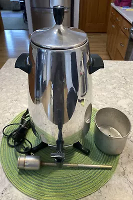 Mirro-A-Matic Percolator Coffee Maker Silver 22 Cup M-0481 Vintage EUC RARE • $24.95