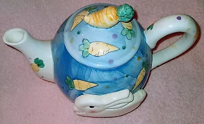 Vintage 90’s Easter Teapot With 3D Bunny Rabbit And Carrots • $48.95