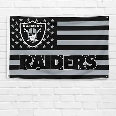 For Las Vegas Raiders Football Fans 3x5 Ft American Flag NFL Gift Oakland Banner • $13.97