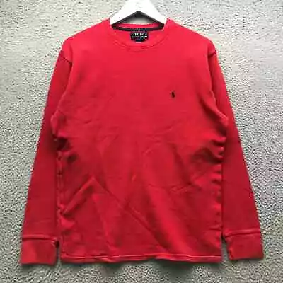 Polo Ralph Lauren Thermal Shirt Men's XL Long Sleeve Waffle Knit Embroidered Red • $19.99