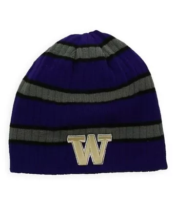 Top Of The World Unisex Reversible U Of Wash Beanie Hat Purple One Size • $14