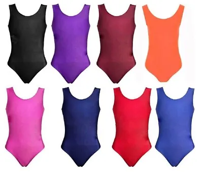 New Girls Kids Leotard Dance Gymnastics Ballet Sleeveless Leotards • £4.99