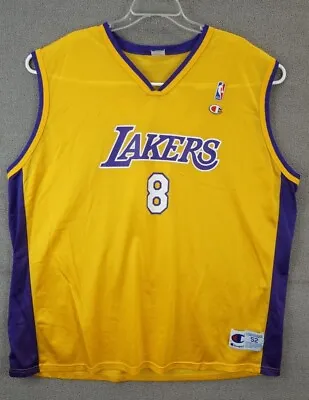 Vintage Champion NBA Los Angeles Lakers Home Kobe Bryant #8 Jersey Gold Size 2XL • $62.99