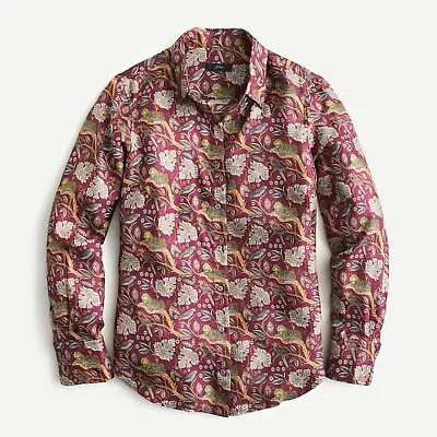 NWT J.Crew Collection Silk Twill Shirt In Jungle Cat Size 12 • $89.99