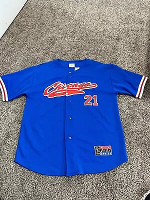 Vintage Sammy Sosa #21 Chicago Cubs Sewn Sport Attack Jersey Adult Large • $16.20