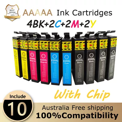 10X Ink Cartridges For 220XL XP-220 XP-320 XP-324 XP-420 WF-2630 WF-2650 • $28.89