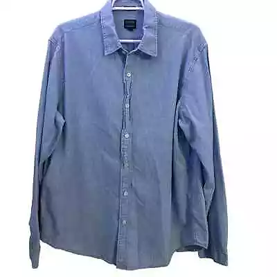 J. Crew Dress Shirt Mens XL Long Sleeve Blue Chambray Classic Fit Cotton • $12.99