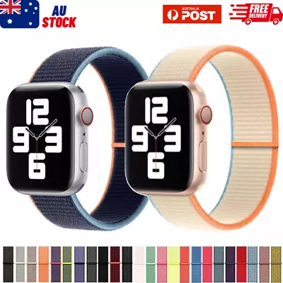 For Apple Watch Band Sport Nylon Woven Loop Strap IWatch Series8 7 SE6 5 4 3 2 1 • $4.98