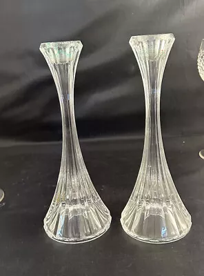 Mikasa Lot Of 2 Park Lane Crystal Taper Candle Holders 8  • $19.99