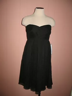 JCrew Taryn Dress In Silk Chiffon Size 6 Black Short Cocktail • $69.95