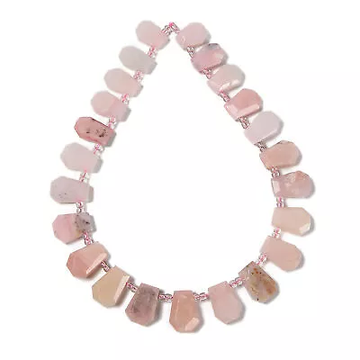 Graduated Pink Opal Faceted Trapezoid Shape Beads Size 13x18-15x20mm 15.5'' Strd • $22.04