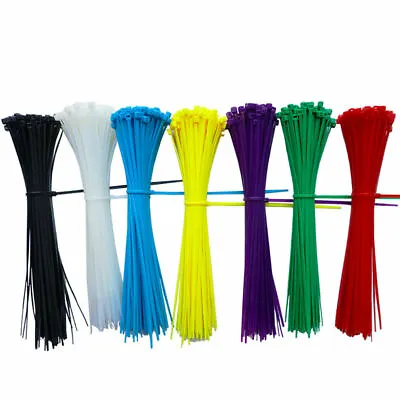 Coloured Self-locking Cable Ties Tie Wire Wraps Plastic Nylon Zip Tie 4.8x200mm  • $125.27