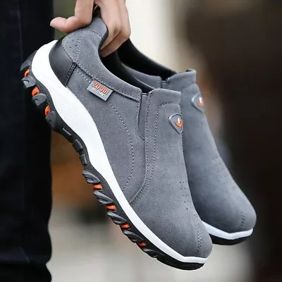 Mens Sport Shoes Slip On Waterproof Walking Hiking Trainers Sneakers Size Casual • £22.51