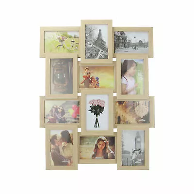 Photo Frame 6x4 Collage Multi Display Wooden Frame 12 Pictures Wall Hanging M&W • £22.99